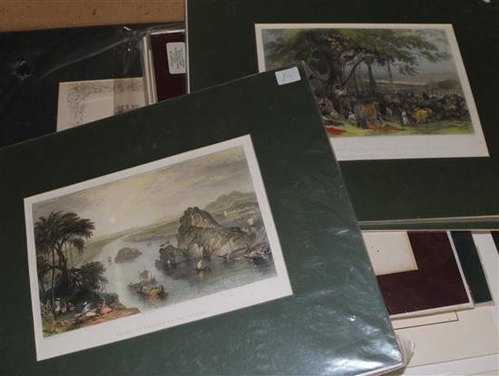 Collection of 19C topographical and other India-related prints and two maps